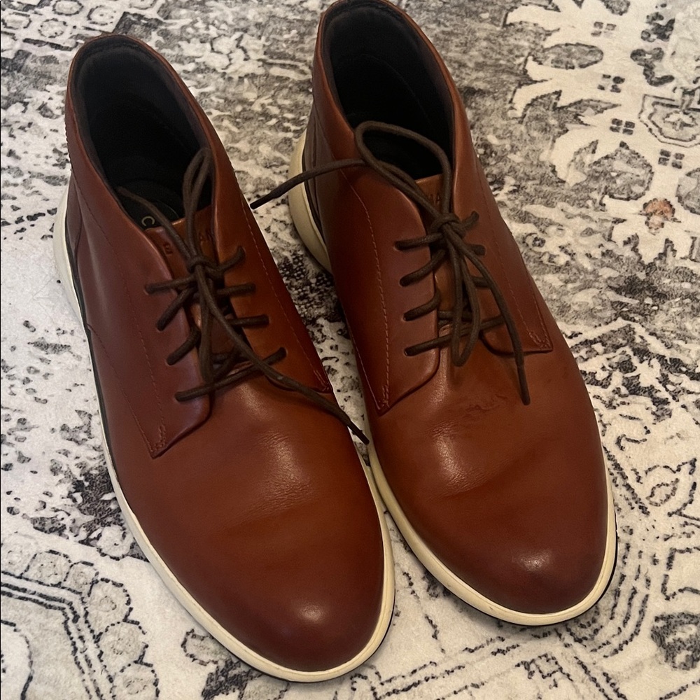 Cole Haan Brown Chukka Boots with White/Cream Sole